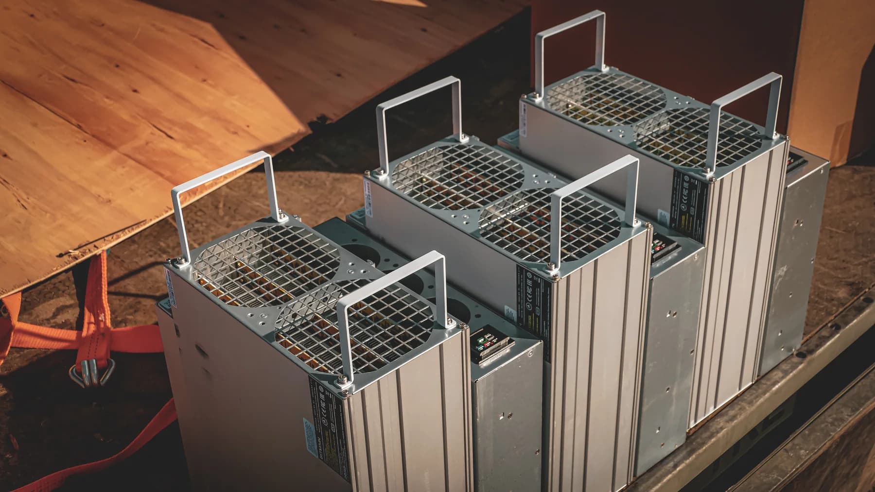 Batch of ASIC miners prepared for installation and commissioning