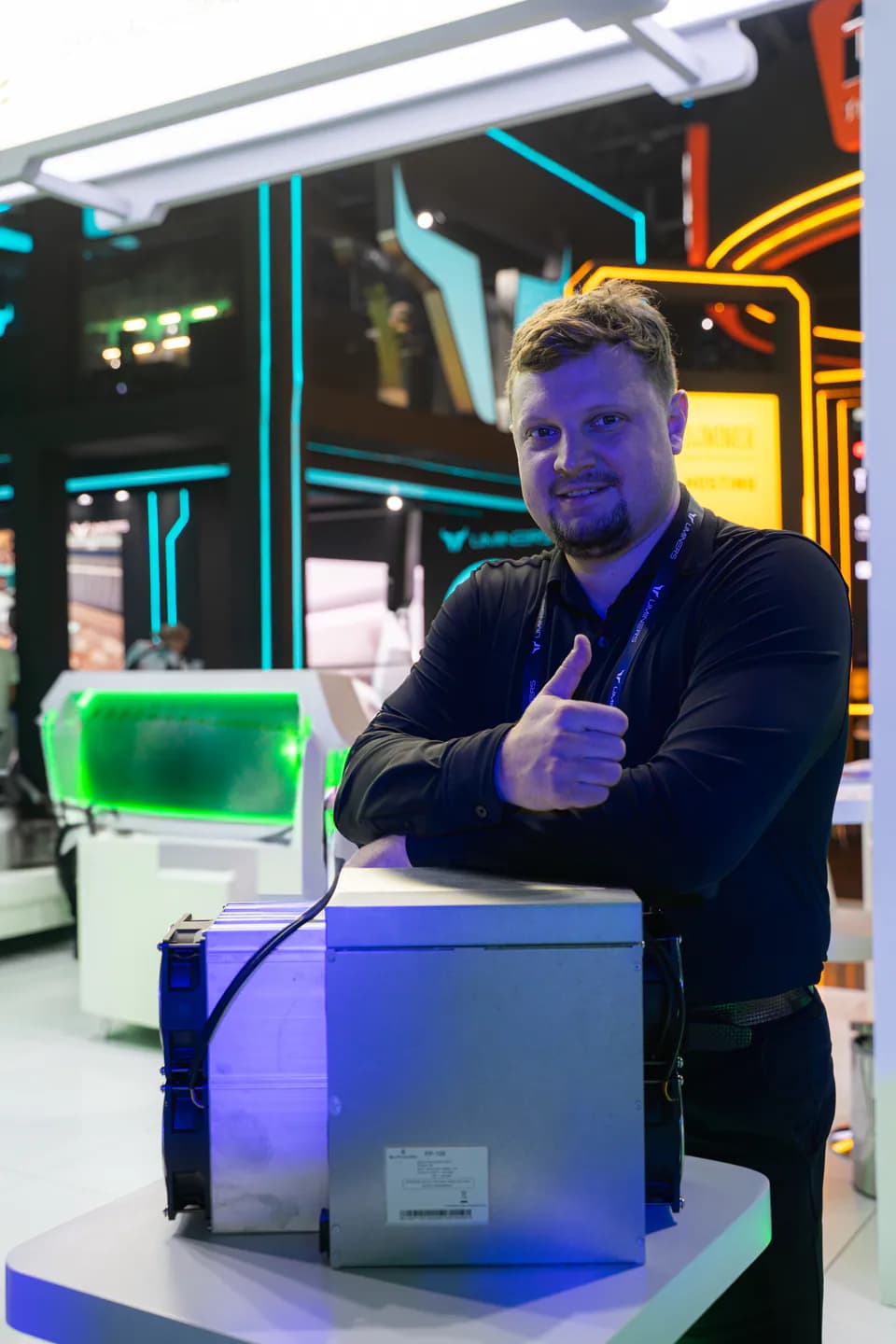 ASIC hardware presentation at an industry event