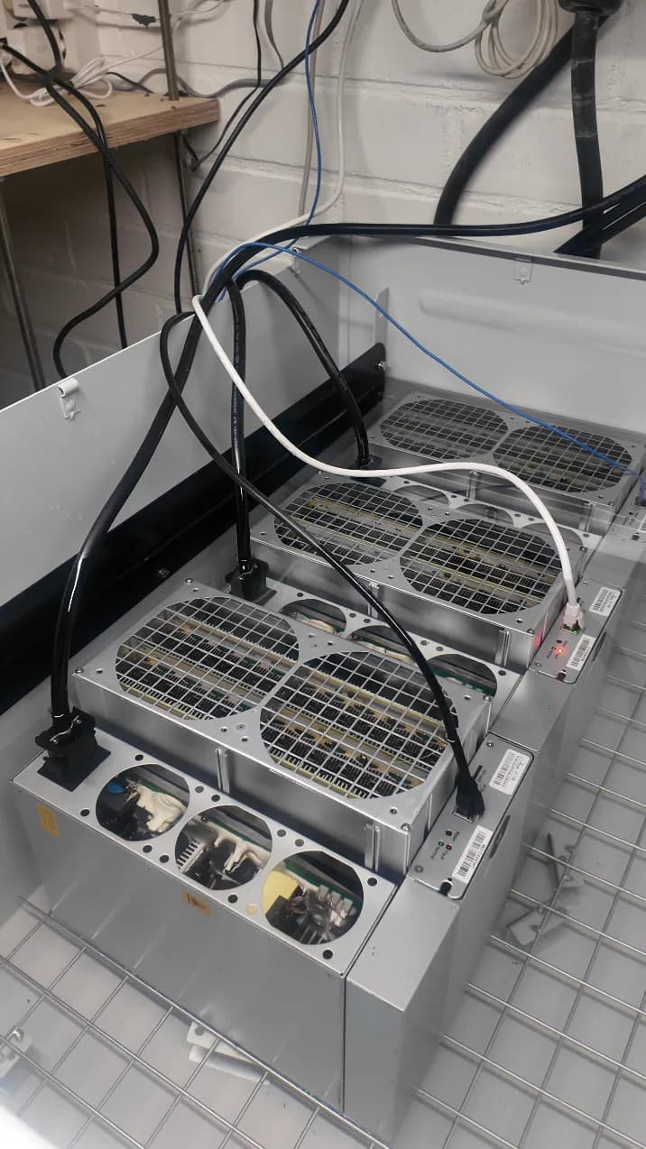 ASIC miner array prepared for immersion cooling