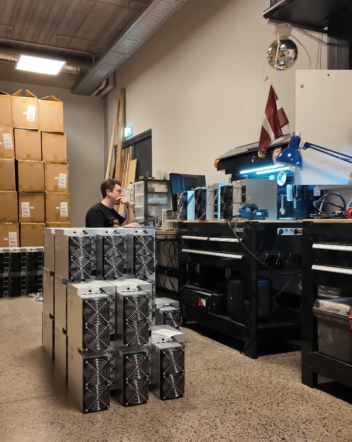 ASIC equipment inventory in the ForMiners office